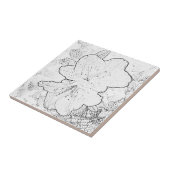 黒い及び白い花のタイル タイル (側面)