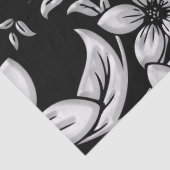 黒い及び白い花パターン 薄葉紙 (詳細)