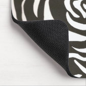 黒い及び白い花 マウスパッド (コーナー)