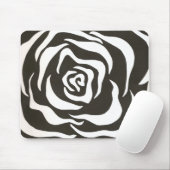 黒い及び白い花 マウスパッド (マウス)