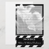 黒い及び白によって並べられるアイリスパーソナライズな文房具 便箋 (正面/裏面)