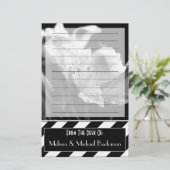 黒い及び白によって並べられるアイリスパーソナライズな文房具 便箋 (スタンド正面)