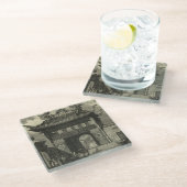 黒い及び白のアジア帝国寺院 ガラスコースター (アングル)