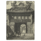 黒い及び白のアジア帝国寺院 クリップボード (裏面)