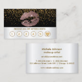 黒い及び白のグリッターの唇のロイヤリティカードは上がりました ロイヤリティカード (正面/裏面)