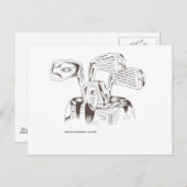 黒い及び白のゴルフクラブ ポストカード (正面/裏面)