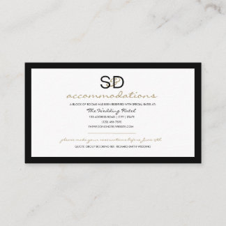 黒い及び白のストライプな結婚式の調節 エンクロージャーカード