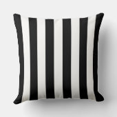 黒い及び白のストライプのショッキングピンクのフラミンゴ クッション (裏面)