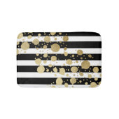 黒い及び白のストライプのフェイクな金ゴールドのペンキの(ばちゃばちゃ)跳ねる バスマット (正面)