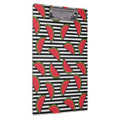 黒い及び白のストライプパターンのスイカ クリップボード (右)