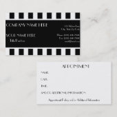 黒い及び白のストライプ 予約カード (正面/裏面)