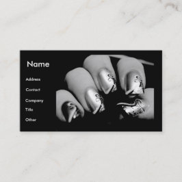 黒い及び白のネイルアーチストのネイル 名刺
