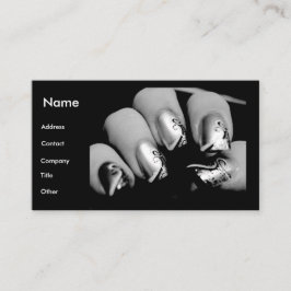 黒い及び白のネイルアーチストのネイル 名刺