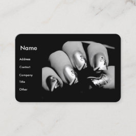 黒い及び白のネイルアーチストのネイル 名刺