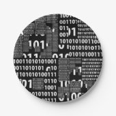 黒い及び白のバイナリ ペーパープレート (正面)