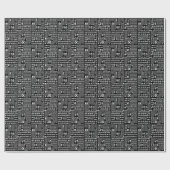 黒い及び白のバイナリ ラッピングペーパー (フラット)