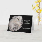 黒い及び白のマルタの誕生日の願い カード (黄色い花)