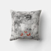 黒い及び白の不思議の国 クッション (裏面)