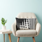 黒い及び白の抽象的な腰神経の枕 ランバークッション (椅子)