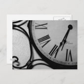黒い及び白の時計 ポストカード (正面/裏面)