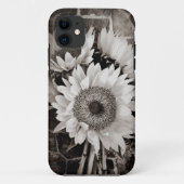 黒い及び白の美しいヒマワリの花束の写真 Case-Mate iPhoneケース (裏面)