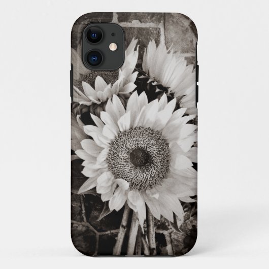 黒い及び白の美しいヒマワリの花束の写真 Case-Mate iPhoneケース (裏面)