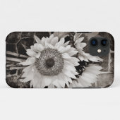 黒い及び白の美しいヒマワリの花束の写真 Case-Mate iPhoneケース (裏面(横))