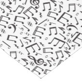 黒い及び白の踊りのノート ショートテーブルランナー (コーナー)