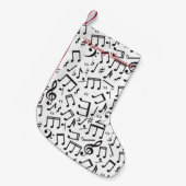 黒い及び白の踊りのノート スモールクリスマスストッキング (正面 (吊り時))