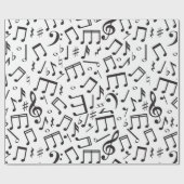 黒い及び白の踊りのノート ラッピングペーパー (フラット)