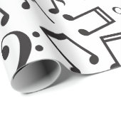 黒い及び白の踊りのノート ラッピングペーパー (ロールコーナー)