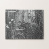 黒い及び白の1879年のヴィンテージのブルックリンの地図のパズル ジグソーパズル (横)