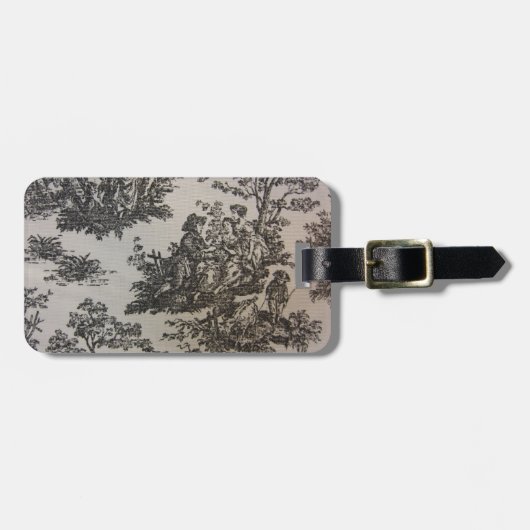 黒い及び白のToile ラゲッジタグ (正面横)