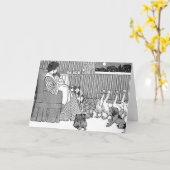 黒い及び白カードの母及び子供の物語の時間 カード (黄色い花)