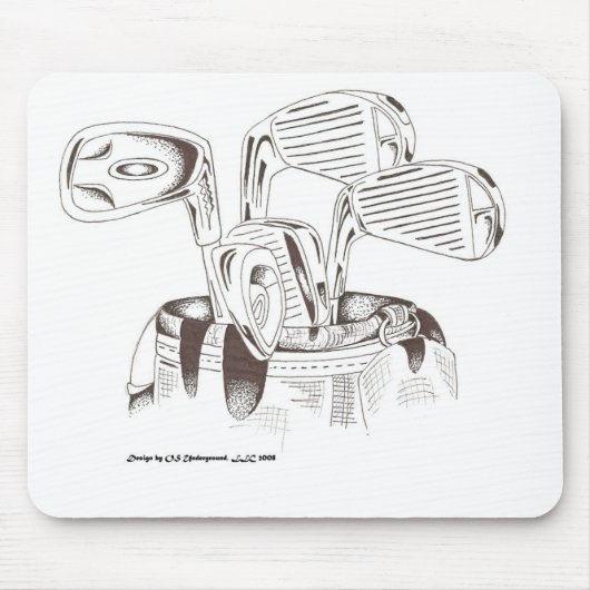 黒い及び白マウスパッドのゴルフクラブ マウスパッド (正面)