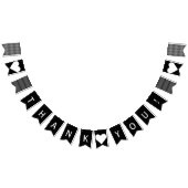 黒い及び白写真を旗布の支柱ありがとう バンティングフラッグ (全)