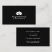 黒い及び白蓮教の花の名刺 名刺 (正面/裏面)