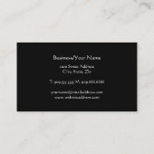 黒い及び白蓮教の花の名刺 名刺 (裏面)