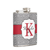 黒い及び白赤いモノグラムは渦巻きます フラスク (右)