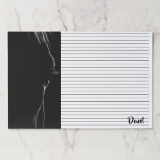 黒い及び白馬のシルエット ペーパーパッド