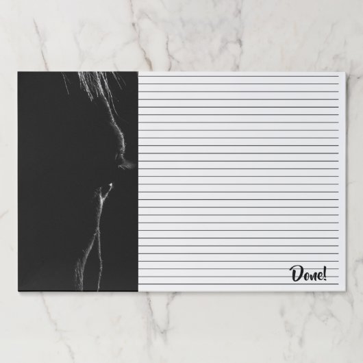 黒い及び白馬のシルエット ペーパーパッド (正面)