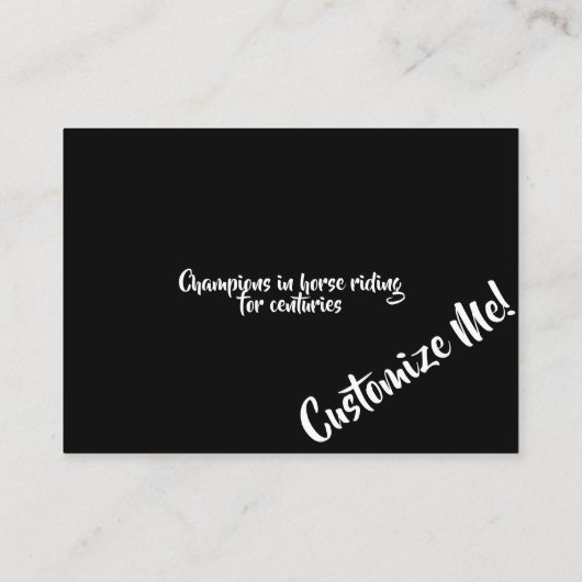 黒い及び白馬のシルエット 名刺 (裏面)