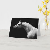 黒い及び白馬 カード (黄色い花)