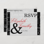 黒い及び白1のCorinthians 13 RSVPの応答カード 出欠カード (正面/裏面)