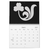 黒い及び白2010のカレンダー カレンダー (3月 2027)