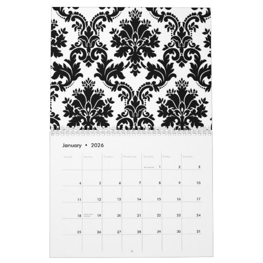 黒い及び白2011のカレンダー カレンダー (1月 2026)