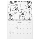 黒い及び白2012のカレンダー カレンダー (2月 2027)