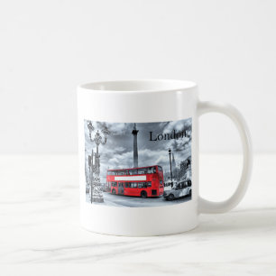 黒い及び白(St.K)のロンドンバス コーヒーマグカップ