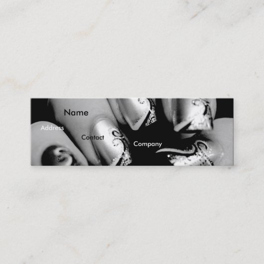 黒い及び白Iのネイルアーチストのネイル スキニー名刺 (正面)
