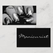 黒い及び白Iのネイルアーチストのネイル 名刺 (正面/裏面)